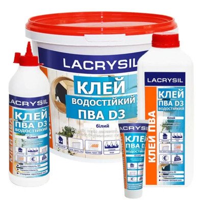 Клей LACRYSIL ПВА D3 белый 10кг
