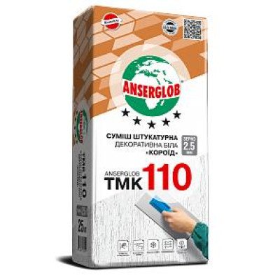 Штукатурка Anserglob ТМК 110 Короед 2.5мм (белая) 25кг