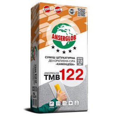 Штукатурка камешковая Anserglob ТМВ122 серая 1,5мм 25кг