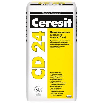 Полимер-цементная шпаклевка Ceresit CD24 25кг до 5мм