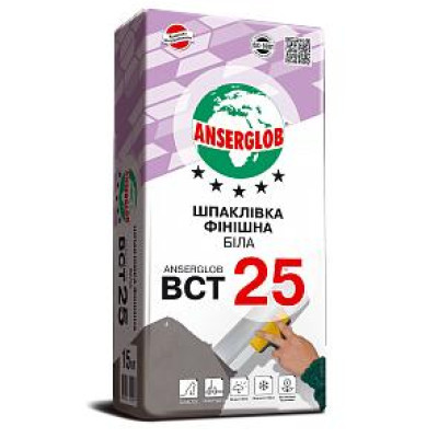 Шпаклівка фасадна Anserglob ВСТ25 15кг біла