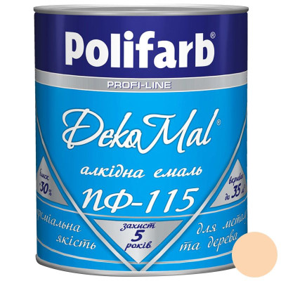 Алкидная эмаль Polifarb DekoMal ПФ-115 бежевый 0,9кг