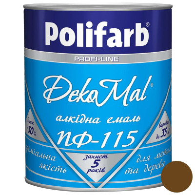 Алкідна емаль Polifarb DekoMal ПФ-115 горіх світлий 0,9 кг