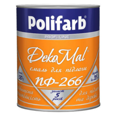 Алкидная эмаль для деревянных полов Polifarb DekoMal ПФ-266 черв.кор. 2,7кг
