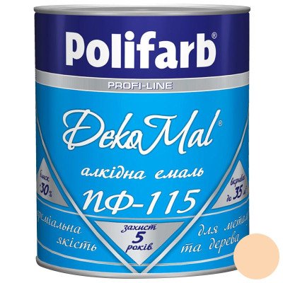 Алкідна емаль Polifarb DekoMal ПФ-115 бежевий 0,9 кг