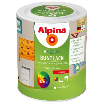 Эмаль для тонирования прозрачная Alpina Buntlack SM/мат. B3 0,64л