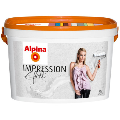 Краска структурная белая матовая Alpina Impression Effekt 10л