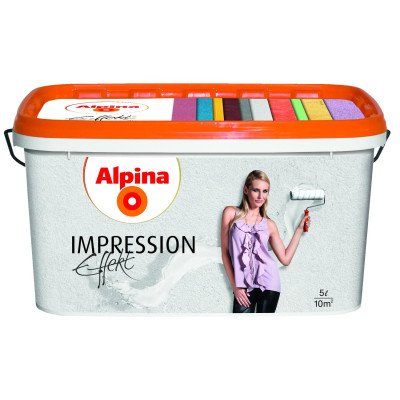 Краска структурная белая матовая Alpina Impression Effekt 5л