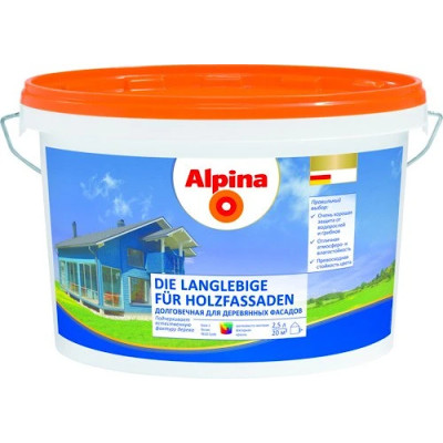Краска универсальная акриловая для дерева Alpina Die Langlebige fur Holzfassaden B1 2,5л