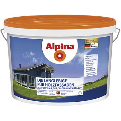 Краска универсальная акриловая для дерева Alpina Die Langlebige fur Holzfassaden B3 2,35л
