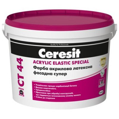 Фарба латексна супер Ceresit СТ44 10л ACRYLIC ELASTIC SPECIAL