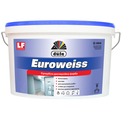 Краска дисперсионная супербелая Dufa Euroweiss D604 5л