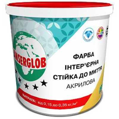 Фарба акрилова стійка до миття Anserglob 1,4 кг