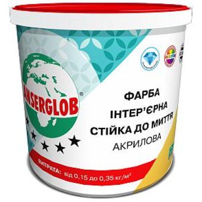 Краска акриловая стойкая к мытью Anserglob 14кг