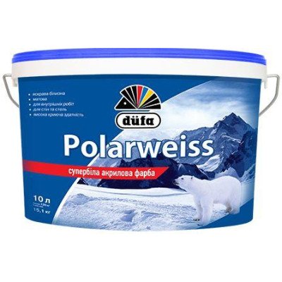 Фарба Супербіла акрилова D605 Polarweiss 10л