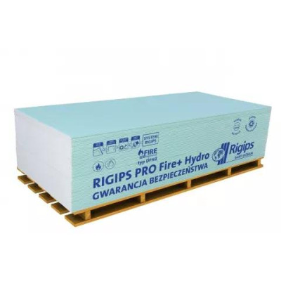 Гипсокартон RIGIPS PRO Fire+ Hydro 1200x2000x12,5