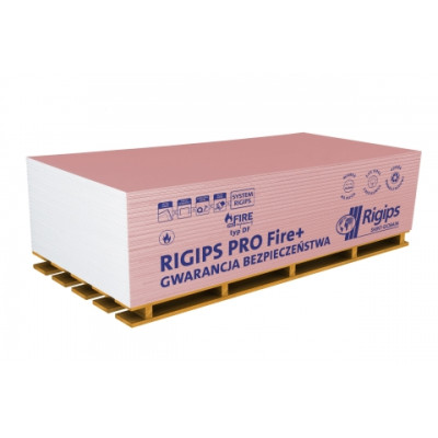Гипсокартон RIGIPS PRO Fire+ typ DF огнестойкий 1200x3000x12,5