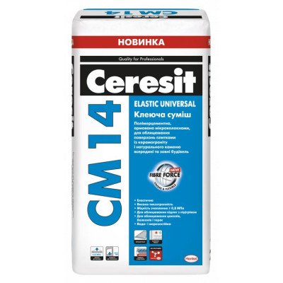 Еластична клеюча суміш для плитки Ceresit СМ14 Elastic Universal 25кг