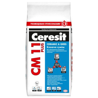 Клеящая смесь для керамогранита Ceresit СМ 11+ 5кг Ceremic Gres