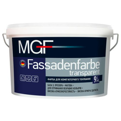 Фарба фасадна MGF Fassadenfarbe transparent 9л