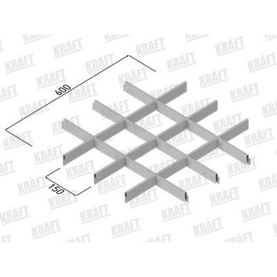 Грильято стандарт, размер ячейки 150мм RAL 9003\9005\9006