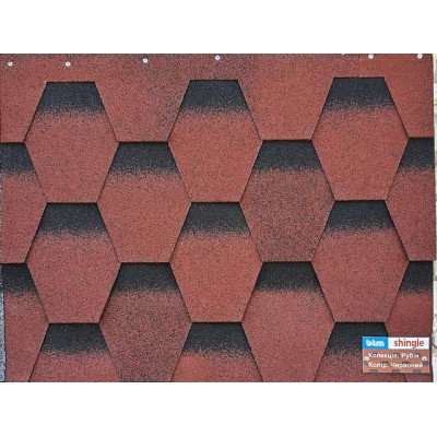 Бітумна черепиця BTM Shingle Rubin Червоний 2,94м²