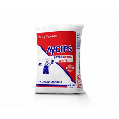 Шпаклевка гипсовая финишная AyGips Saten Ultra White 25кг