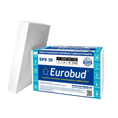 Пенопласт Eurobud EPS 30 9 кг\куб 100мм 1х1м