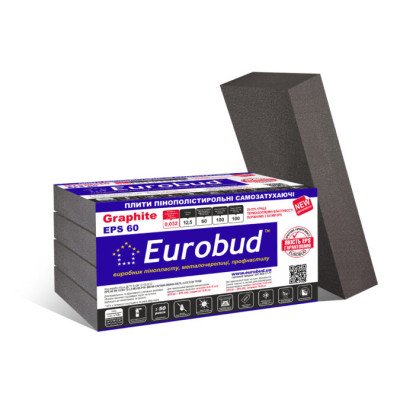 Пенопласт Eurobud EPS 60 Graphite 12,5кг\куб 100мм 1х1м